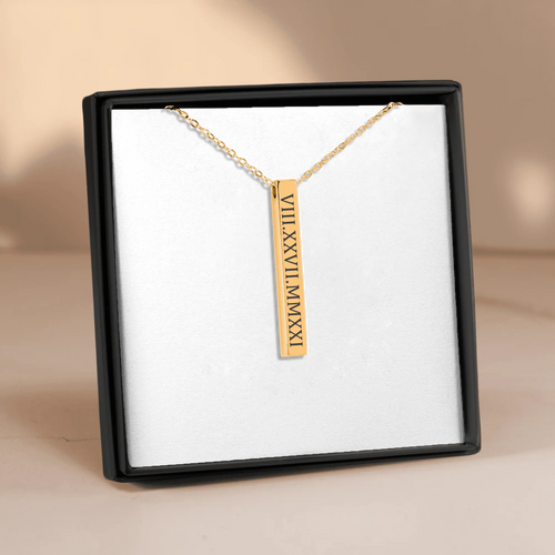 Personalized Roman Numeral Date Necklace OwnPrint
