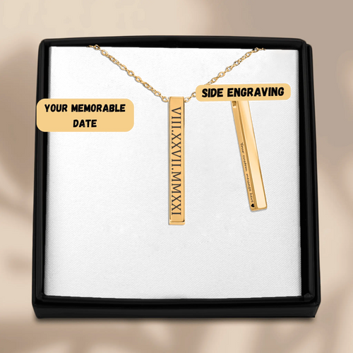 Personalized Roman Numeral Date Necklace OwnPrint