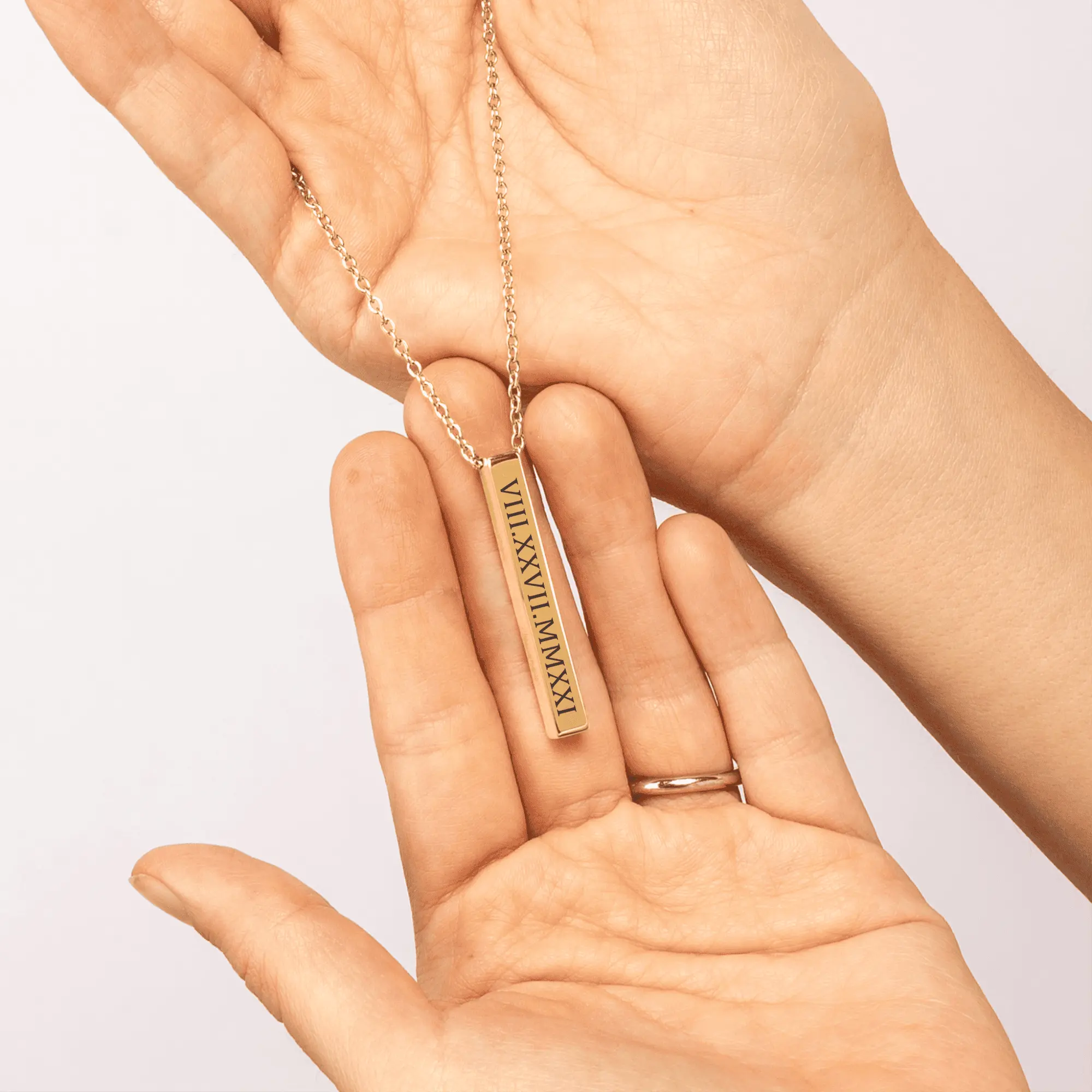 Personalized Roman Numeral Date Necklace OwnPrint