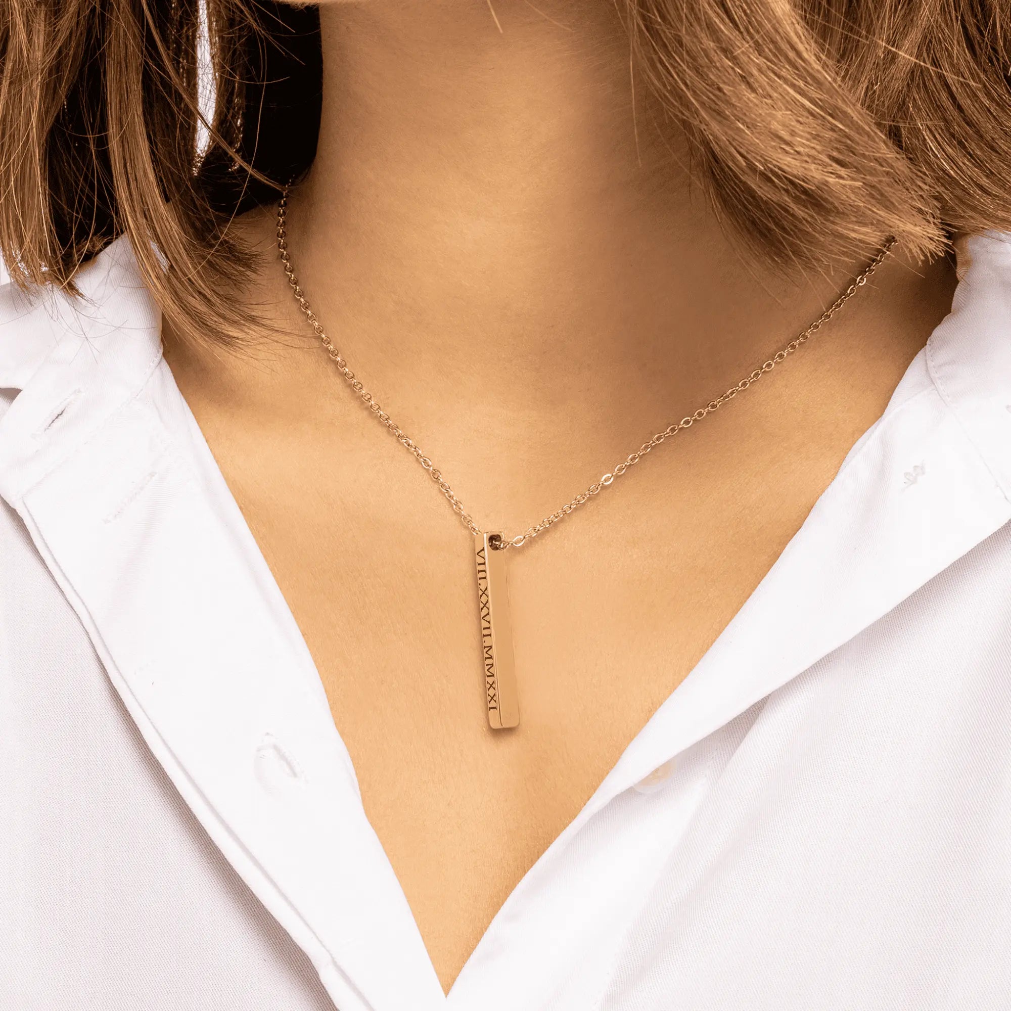 Personalized Roman Numeral Date Necklace OwnPrint
