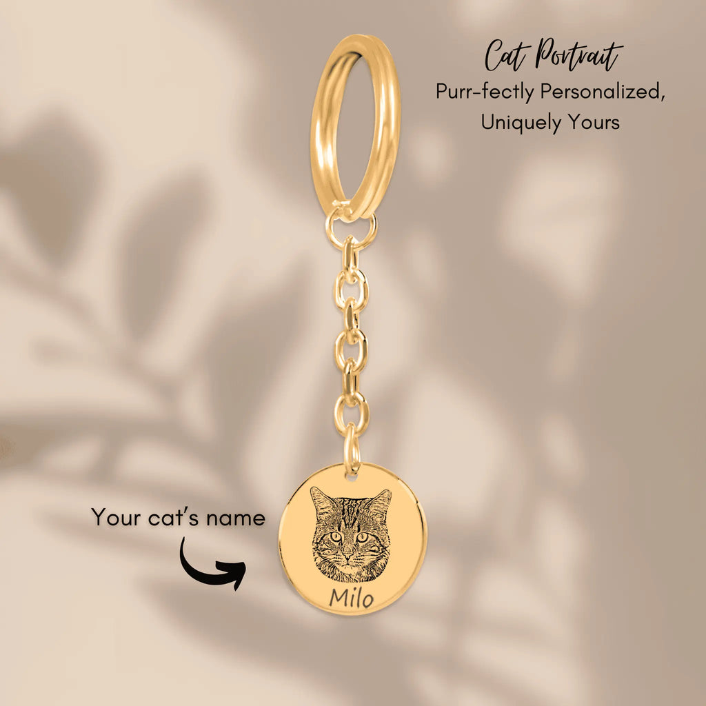 Cat Portrait Keychain OwnPrint