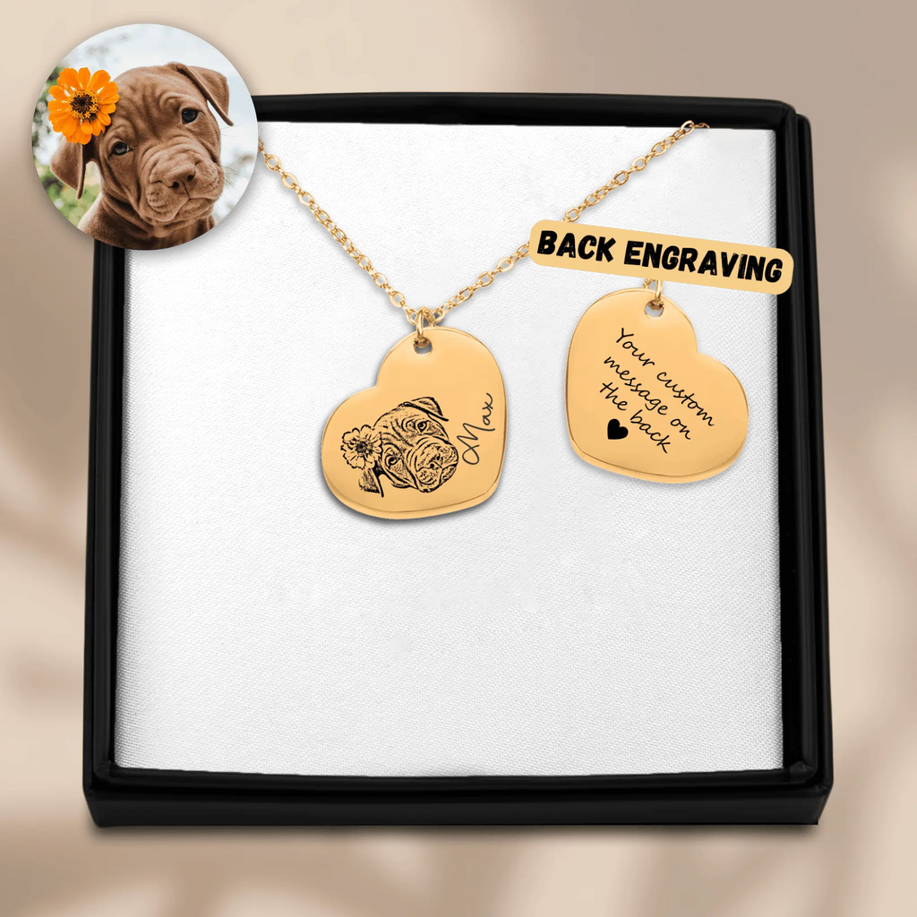 Pet Portrait Heart Necklace OwnPrint
