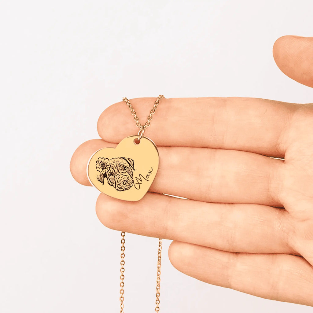 Pet Portrait Heart Necklace OwnPrint