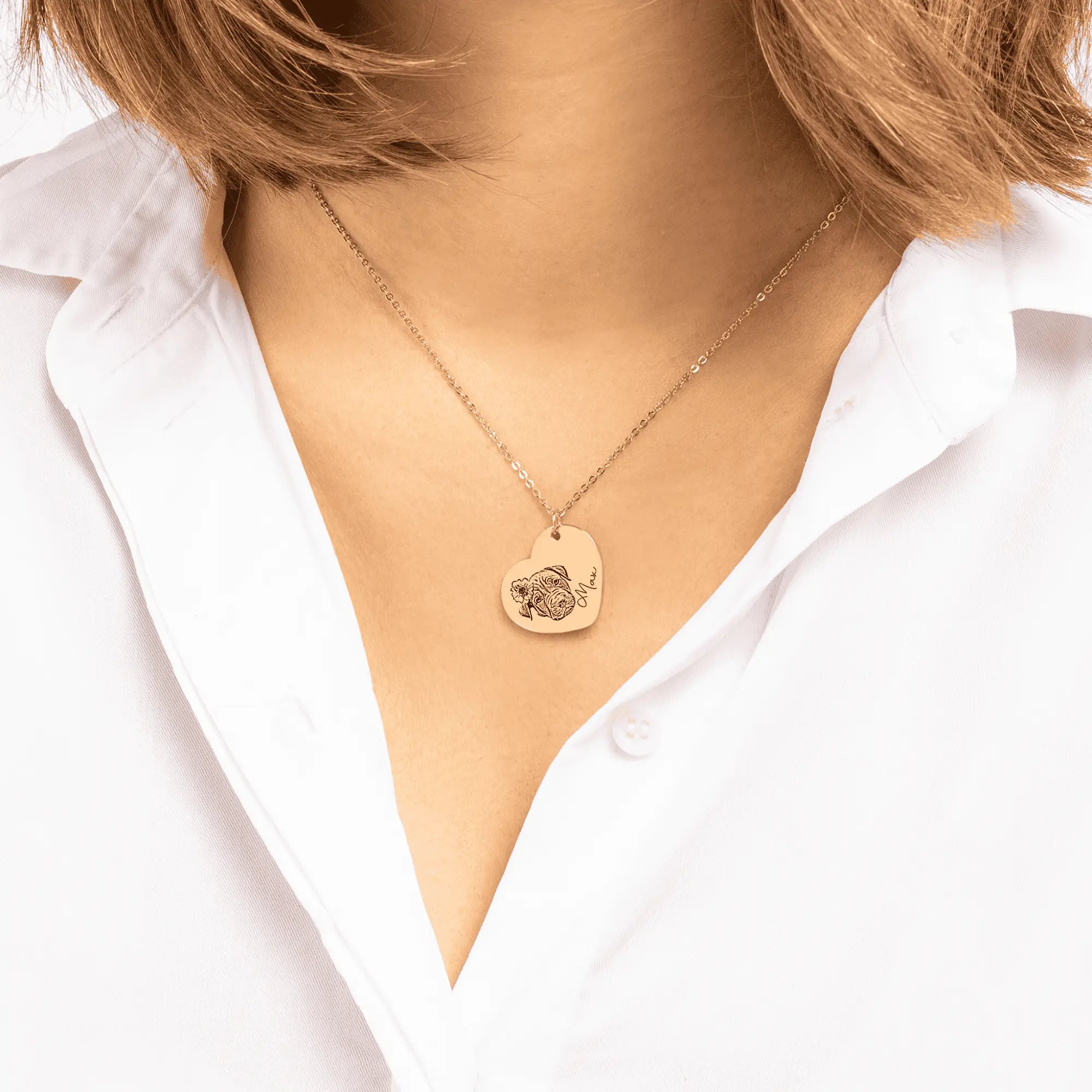 Pet Portrait Heart Necklace OwnPrint