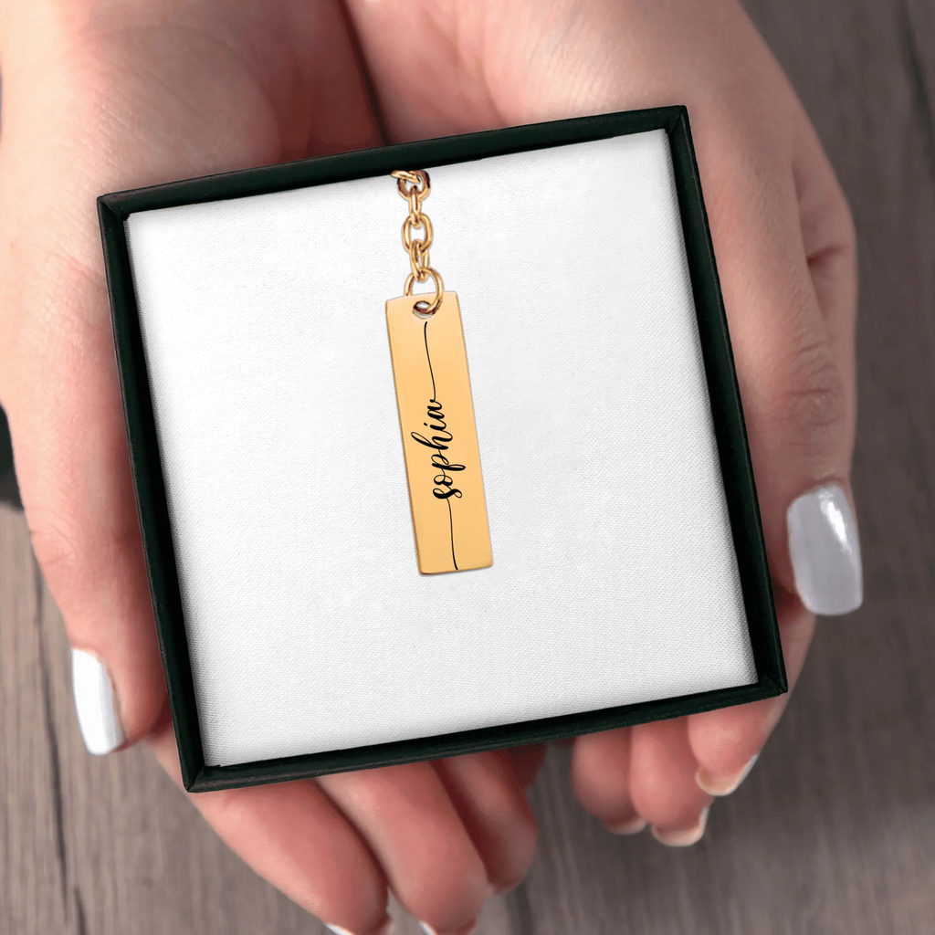 Custom Name Vertical Bar Keychain OwnPrint
