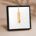Pet's Name & Paw Print Vertical Bar Keychain